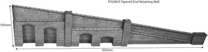 Tapered Retaining Wall in Red Brick  - OO Gauge - PO248
