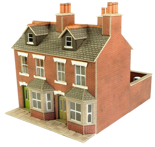 PO261 00/H0 Scale Terraced Houses in Red Brick