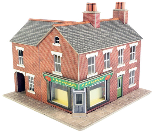 PO263 00/H0 Scale Corner Shop Red Brick