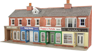 PO272 00/H0 Scale Low Relief Red Brick Shop Fronts