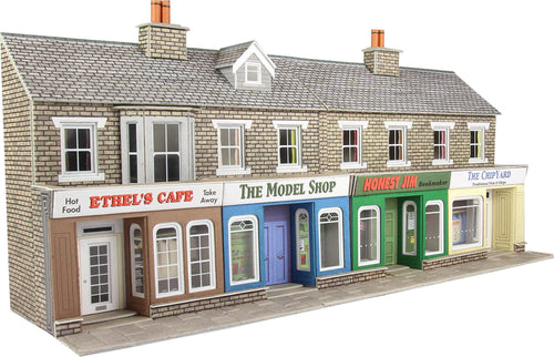 PO273 00/H0 Scale Low Relief Stone Shop Fronts