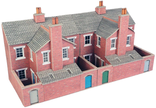 PO276 00/H0 Scale Low Relief Red Brick Terraced House Backs