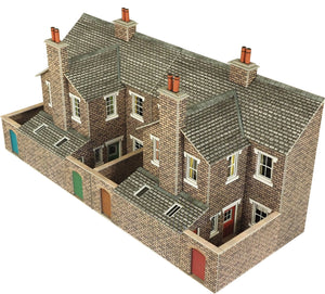 Low Relief Stone Terraced House Backs  - OO Gauge - PO277 by Metcalfe