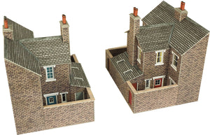 Low Relief Stone Terraced House Backs  - OO Gauge - PO277 by Metcalfe