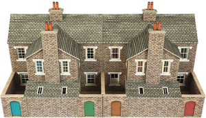 Low Relief Stone Terraced House Backs  - OO Gauge - PO277 by Metcalfe
