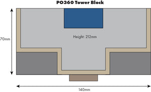 TOWER BLOCK - OO Gauge - PO360 by Metcalfe