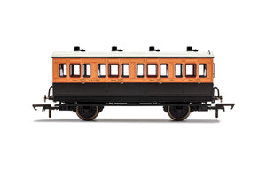 LSWR, 4 Wheel Coach, 1st Class, 123 - Era 2 - R40061 - New For 2021