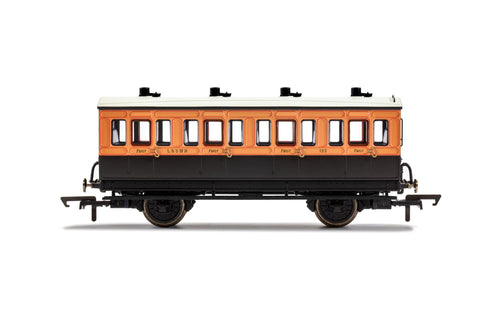 LSWR, 4 Wheel Coach, 1st Class, Fitted Lights, 123 - Era 2 - R40107  - New For 2021