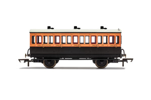 LSWR, 4 Wheel Coach, 3rd Class, Fitted Lights, 302 - Era 2 - R40108- New For 2021