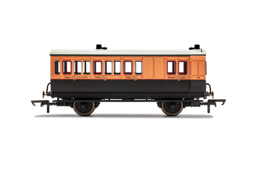 LSWR, 4 Wheel Coach, Brake 3rd Class, Fitted Lights, 179 - Era 2 - R40110- New For 2021