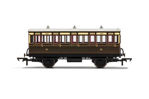 GWR, 4 Wheel Coach, 3rd Class, Fitted Lights, 1882 - Era 2/3 - R40112A - New For 2021