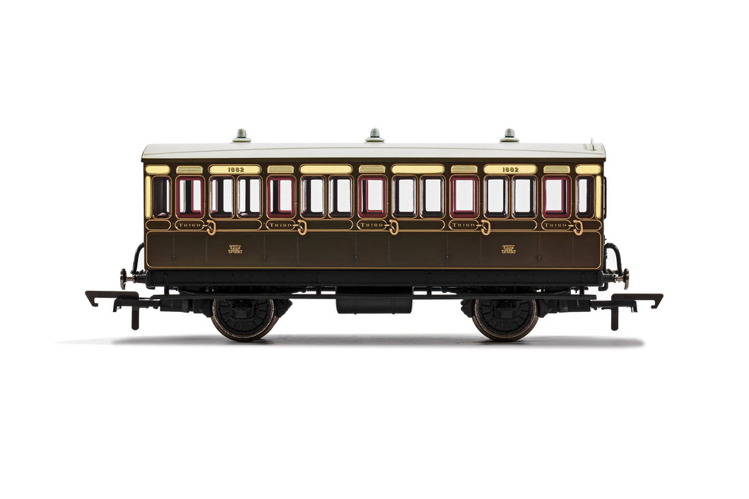 GWR, 4 Wheel Coach, 3rd Class, Fitted Lights, 1882 - Era 2/3 - R40112A - New For 2021