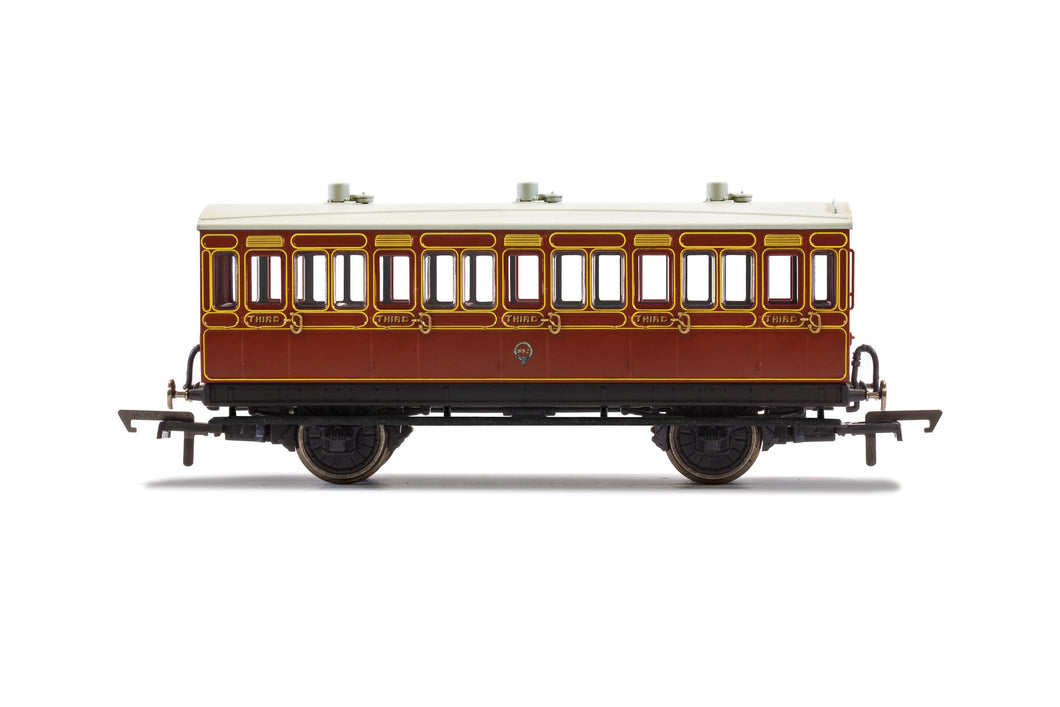 LB&SCR, 4 Wheel Coach, 3rd Class, Fitted Lights, 882 - Era 2 - R40116 - New For 2021