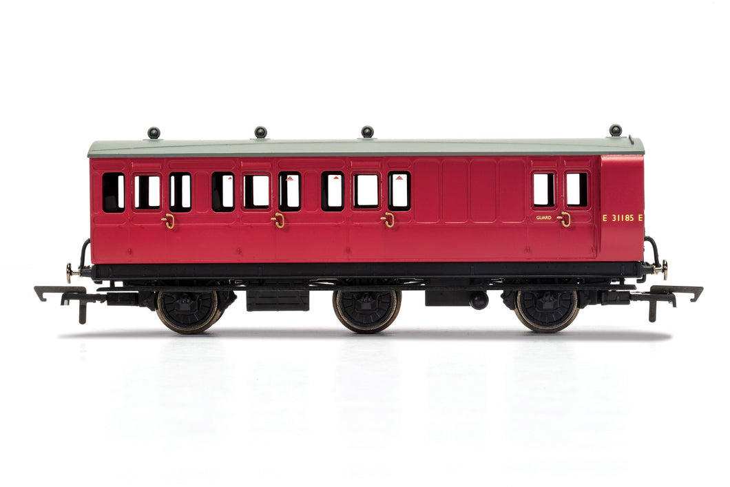 BR, 6 Wheel Coach, Brake 3rd Class, Fitted Lights, E31185 - Era 4 - R40126 - New For 2021