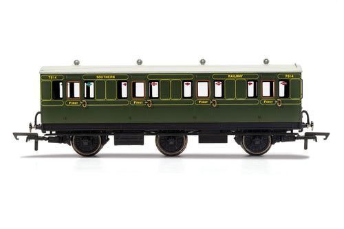 SR, 6 Wheel Coach, 1st Class, Fitted Lights, 7514 - Era 3 - R40131 - New For 2021