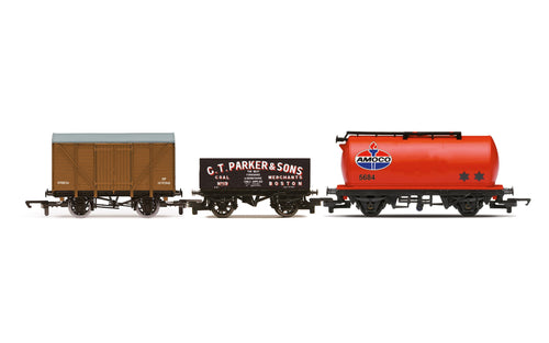 Tripple Wagon Pack, Mixed Wagons with Box Van - Era 3 - R60048