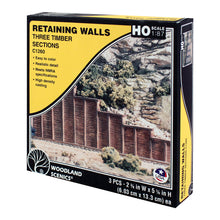 Load image into Gallery viewer, HO Timber Retaining Wall (x3)
