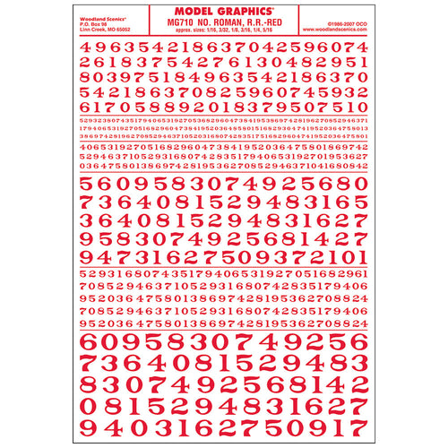 Numbers Roman R.R. Red