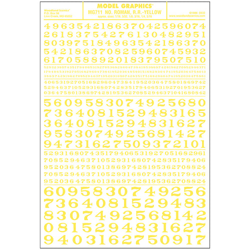 Numbers Roman R.R. Yellow