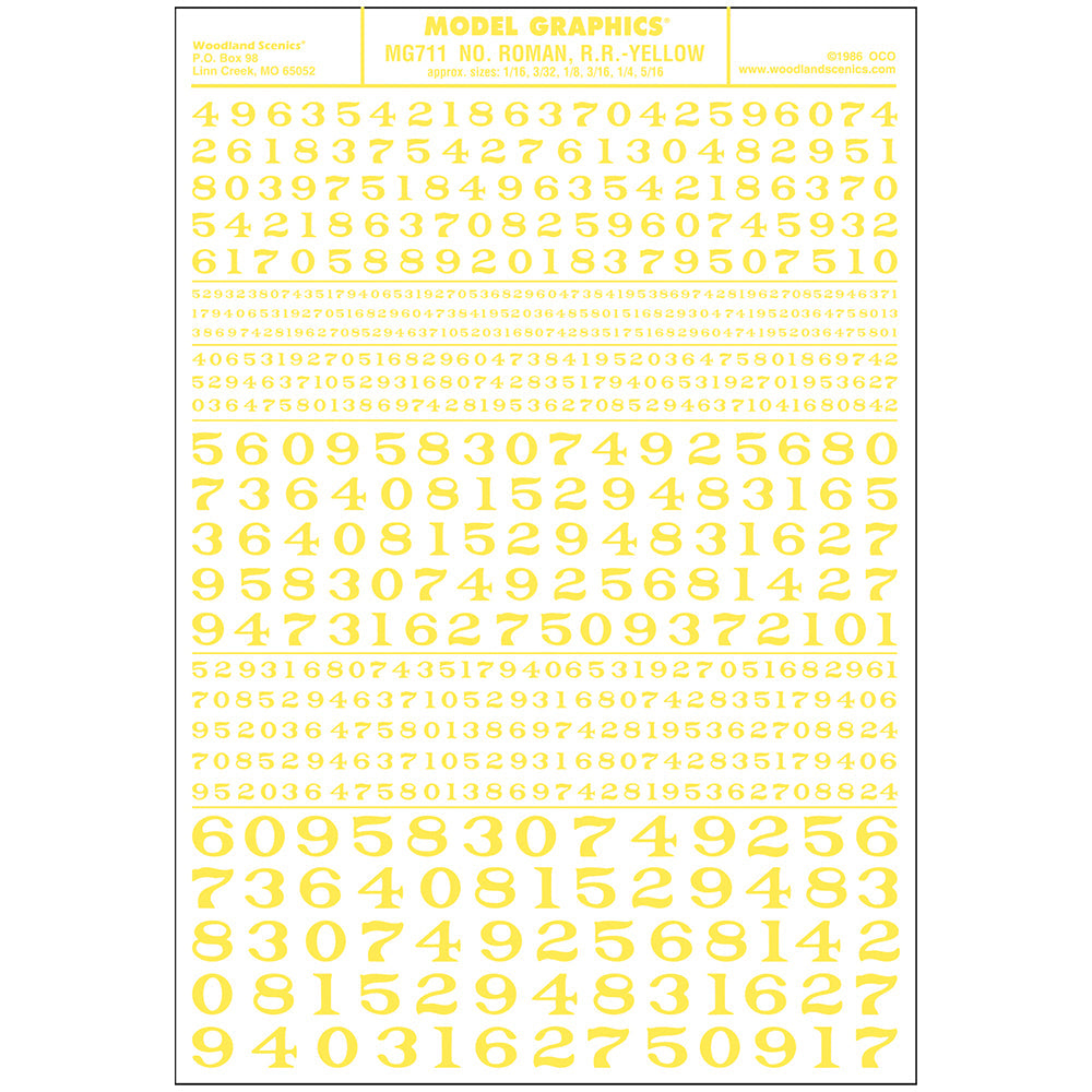 Numbers Roman R.R. Yellow