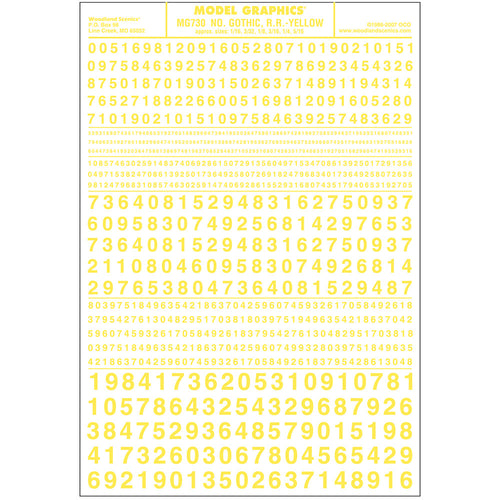 Numbers Gothic R.R. Yellow
