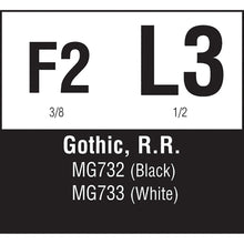Load image into Gallery viewer, Gothic R.R. Black 3/8&quot;, ‚½&quot; - Bachmann -WMG732
