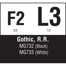 Load image into Gallery viewer, Gothic R.R. Black 3/8&quot;, Ã‚Â½&quot; - Bachmann -WMG732
