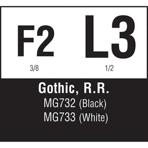 Gothic R.R. Black 3/8", ‚½" - Bachmann -WMG732