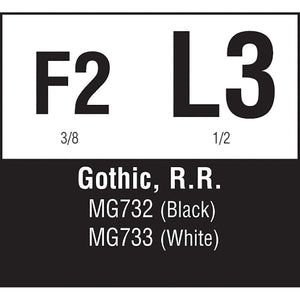 Gothic R.R. Black 3/8", Ã‚Â½" - Bachmann -WMG732