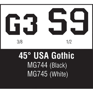 45Ã‚Â° USA Gothic White 3/8,1/2 - Bachmann -WMG745