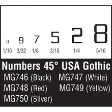 Load image into Gallery viewer, 45Ã‚Â° USA Gothic Numbers Red - Bachmann -WMG748
