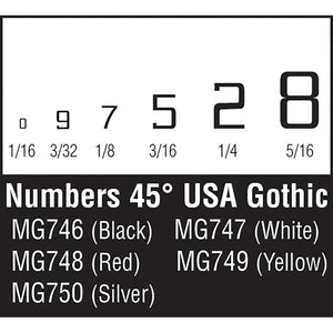 45‚° USA Gothic Numbers Red - Bachmann -WMG748