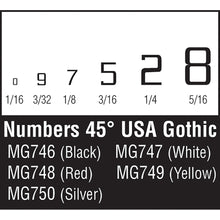 Load image into Gallery viewer, 45‚° USA Gothic Numbers Silver - Bachmann -WMG750
