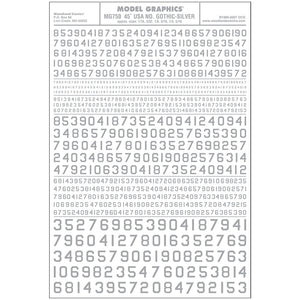 45° USA Gothic Numbers Silver