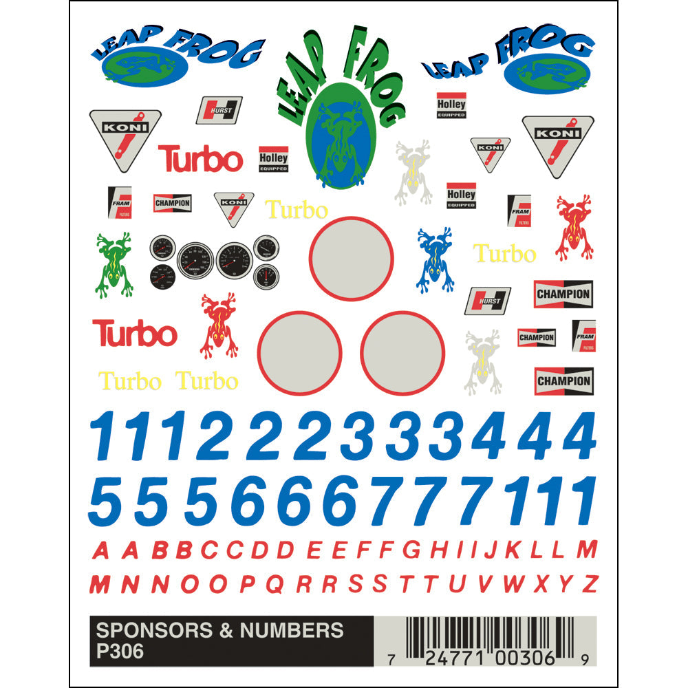 Sponsors & Numbers Dry Transfer