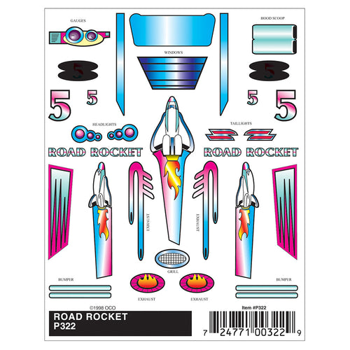 Road Rocket Stick-On Decals