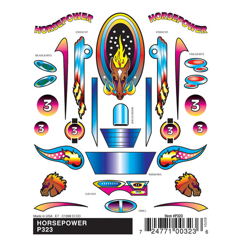 Horsepower Stick-On Decals