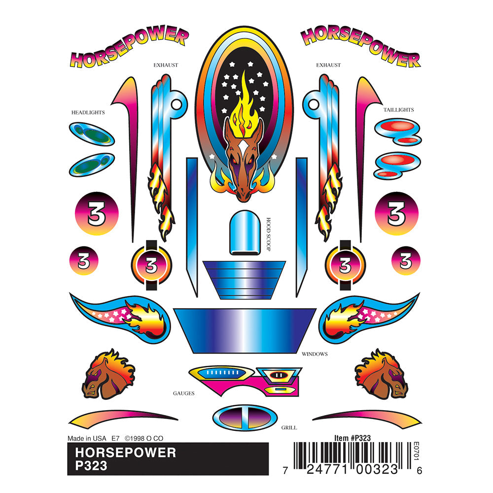 Horsepower Stick-On Decals