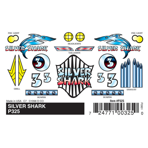 Silver Shark Stick-On Decals