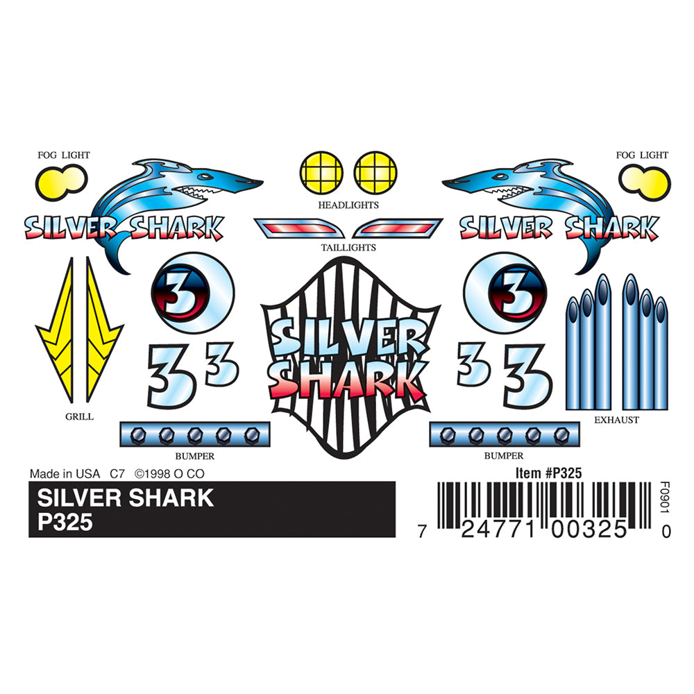 Silver Shark Stick-On Decals