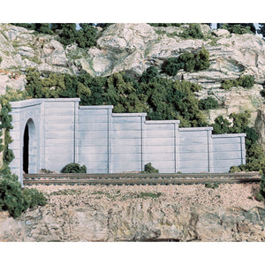 N Concrete Retaining Wall Concrete (x6) - Bachmann -WC1158