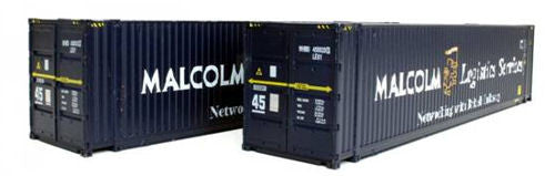 NEW ITEM - 45ft Hi-Cube Container Pack (2) Malcolm Weathered - Dapol - 4F-028-004
