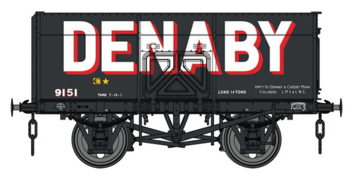 *14t Slope Sided Mineral Wagon Black Denaby 9151