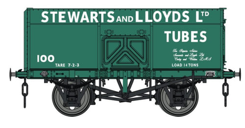 *14t Slope Sided Mineral Wagon Green Stewart & Lloyd 100