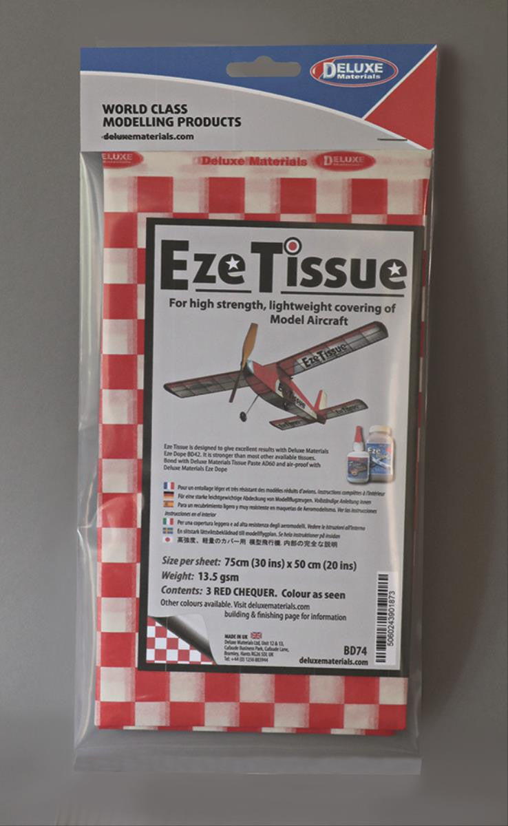 Eze Tissue Red Chequer (3) - Deluxe Materials - BD-74