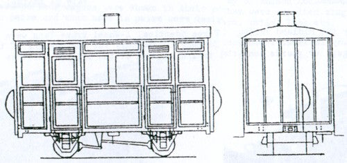 Two Compartment 4 Wheel Coach Kit