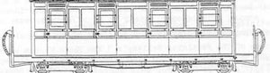 Festiniog Style 4 Compartment Panelled Comp Bogie Coach Kit