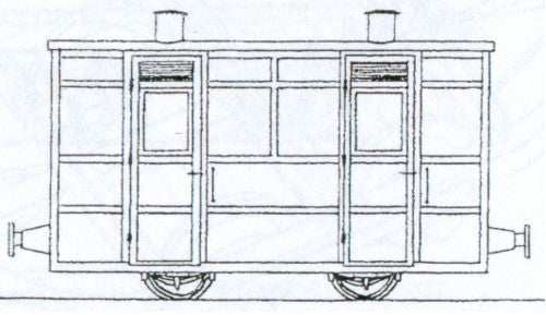 Victorian 2 Compartment Panelled 4 Wheel Coach Kit