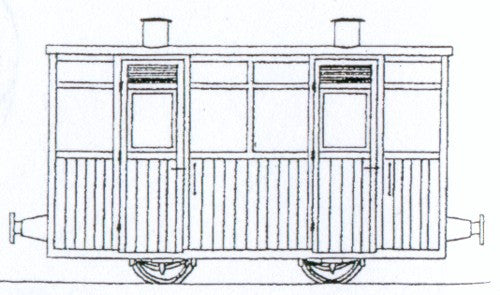 Victorian 2 Compartment Planked 4 Wheel Coach Kit