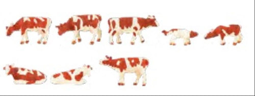 PRE ORDER - Brown & White Cows (8) Figure Set